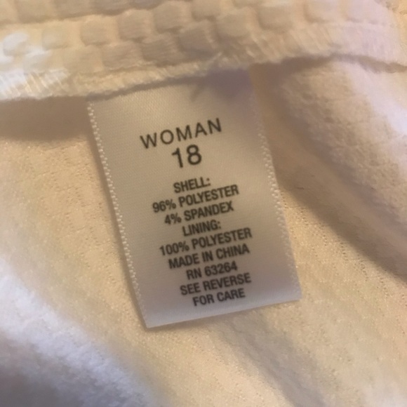 Dressbarn Scallop Dress Tiered White Size 18 - Picture 7 of 7